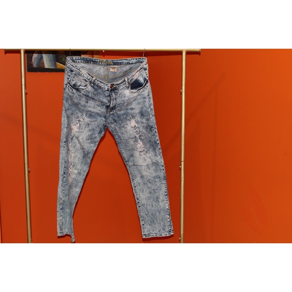 VIP Jeans Women's Size 21/22 Acid Wash Distressed Skinny Jeans